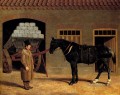 Ein Wagen Pferd Und Treiber außerhalb eines Stable Herring Snr John Frederick Pferd